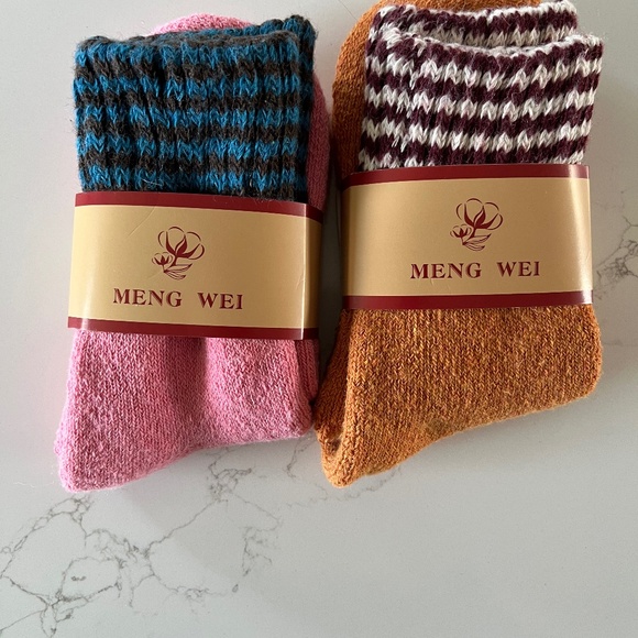 FINAL SALE: 2 pairs of Meng Wei women's socks; NWOT - Picture 1 of 6